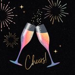 Feestelijke nieuwjaarskaart champagne 2027 2