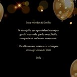 Feestelijke nieuwjaarskaart met gouden helium ballonnen 3