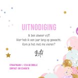 Feestelijke uitnodiging kinderfeestje 5jaar ster ballonnen 3