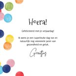 Feestelijke verjaardagskaart confetti gefeliciteerd hoera 3