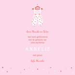 Felicitatie dochter kleertjes roze/rood 3