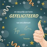 Felicitatie feestelijke duim omhoog goudlook 3