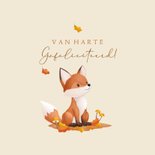 Felicitatie geboorte bosdieren illustratie vosje en eekhoorn 2