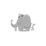 Felicitatie geboorte jongen met lieve olifant en vogeltjes 2