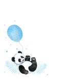 Felicitatie geboorte jongen pandabeertje ballon 2