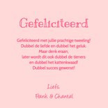 Felicitatie geboorte tweeling meisjes uiltjes 3