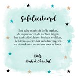 Felicitatie geboorte zoon waterverf sterren 3