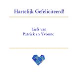 Felicitatie huwelijk blauw hart 3