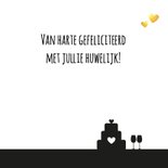 Felicitatie - Huwelijk silhouet hart met goud 3