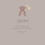 Felicitatie kaart geboorte teddybeer met sterretjes 3