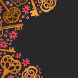 Felicitatie kaart 'Happy new home' vintage sleutels 2