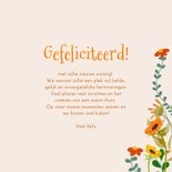 Felicitatie kaart nieuwe woning met huis en vrolijke bloemen 3