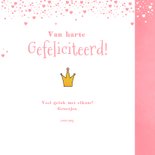 Felicitatie kaartje lief prinsesje wolken en hartjes 3