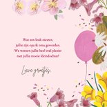 Felicitatie kleindochter bloemen en ballonnen roze 3