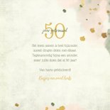 Felicitatie met bloemen goud met waterverf foto en spetters 3