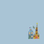 Felicitatie nieuwe woning winter huisjes patroon 2