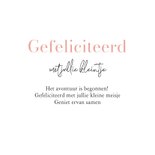Felicitatie roze geboorte lieve koalabeer hartjes waterverf 3