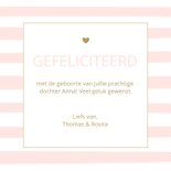 Felicitatie - Roze strepen en hartje 3