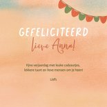 Felicitatie verjaardag voor kind zeehond en slingers 3