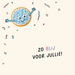 Felicitatie zwangerschap met lachende beschuit met muisjes 2