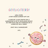 Felicitatie zwangerschap met lachende beschuit met muisjes 3