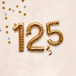 Felicitatiekaart 12,5 jaar getrouwd slingers cijfers koper 2