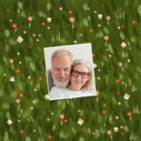 Felicitatiekaart 50 jaar getrouwd bloementuin cijfers foto 2