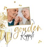 Felicitatiekaart 50 jaar getrouwd goud champagne confetti 2