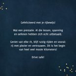 Felicitatiekaart autorijbewijs oldtimer auto blauw geslaagd 3