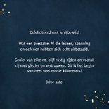 Felicitatiekaart autorijbewijs oldtimer auto blauw geslaagd 3