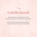 Felicitatiekaart baby meisje teddybeer hartjes lief 3