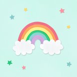 Felicitatiekaart baby op komst regenboog 2