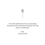 Felicitatiekaart ballon / waterverf 3