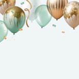 Felicitatiekaart ballonnen mint goud getrouwd gefeliciteerd 2