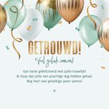 Felicitatiekaart ballonnen mint goud getrouwd gefeliciteerd 3