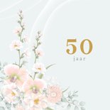 Felicitatiekaart bruidsbloemen roze en wit 2