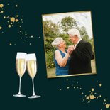 Felicitatiekaart champagneglazen op chique groen 2