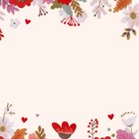 Felicitatiekaart eerste communie meisje kerkje bloemen 2