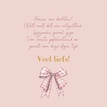 Felicitatiekaart geboorte baby met roze strik  3