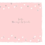 Felicitatiekaart geboorte hartjes hip roze  3