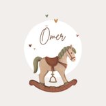 Felicitatiekaart geboorte islamitisch jongen hobbelpaard 2