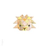 Felicitatiekaart geboorte kleinkind met leeuw quilt 2