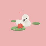 Felicitatiekaart geboorte lief zwaantje  2