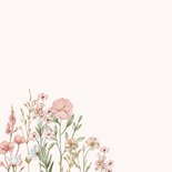 Felicitatiekaart geboorte meisje bloemen in pastel 2