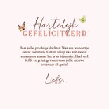 Felicitatiekaart geboorte meisje met hertje 3