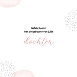 Felicitatiekaart geboorte meisje met roze waterverf ballon  3