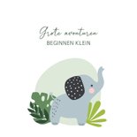 Felicitatiekaart geboorte - olifant jongen jungle 2