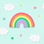 Felicitatiekaart geboorte regenboog en sterretjes 2