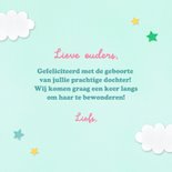 Felicitatiekaart geboorte regenboog en sterretjes 3