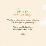 Felicitatiekaart geboorte tweeling met kuikens 3